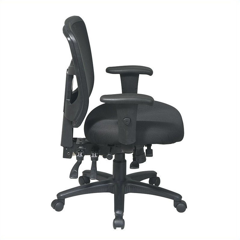 ProGrid Black Mid Back Managers Office Chair with Adjustable Arms