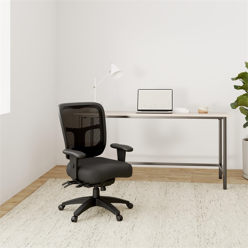 ProGrid Black Mid Back Managers Office Chair with Adjustable Arms