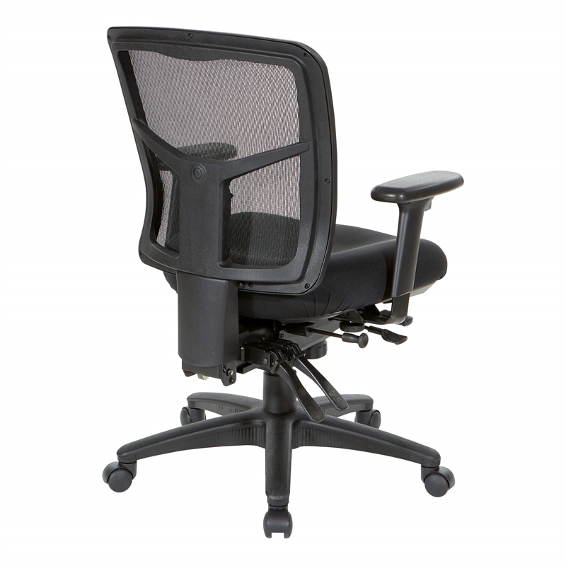 ProGrid Black Mid Back Managers Office Chair with Adjustable Arms