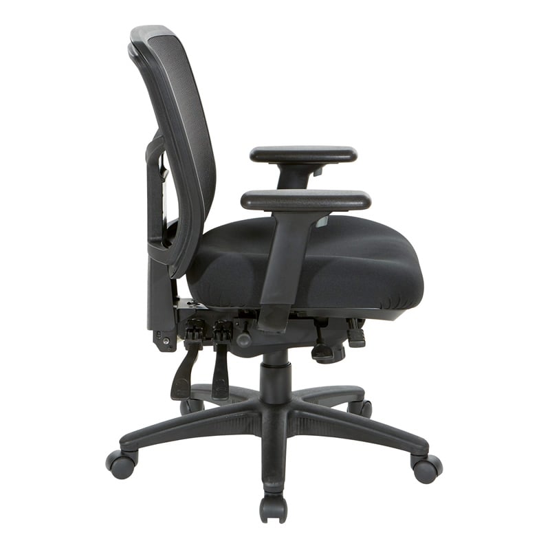 ProGrid Black Mid Back Managers Office Chair with Adjustable Arms