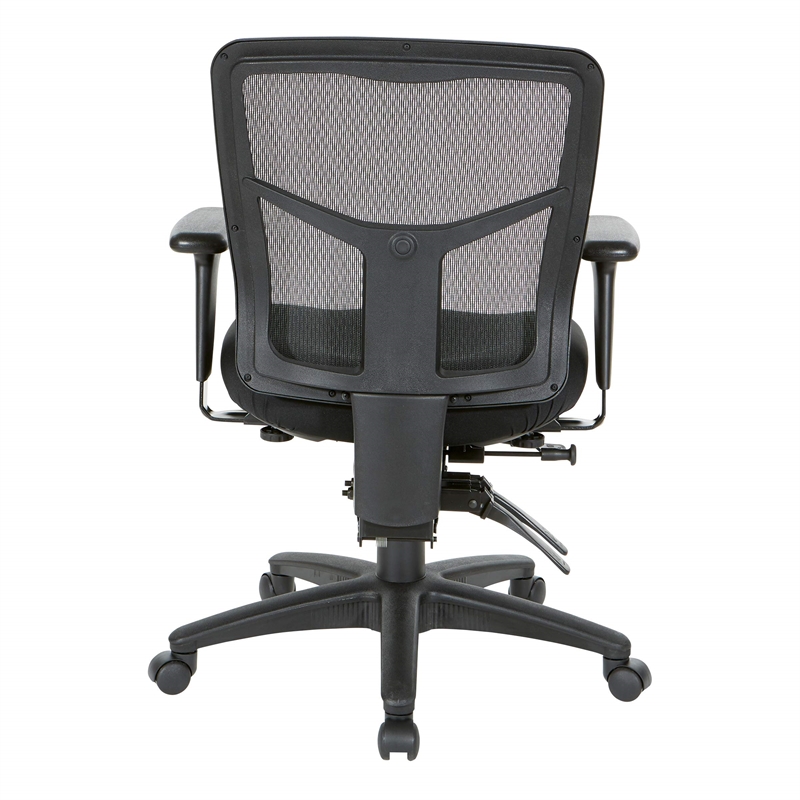 ProGrid Black Mid Back Managers Office Chair with Adjustable Arms