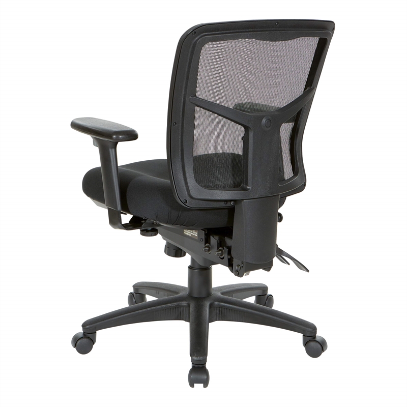 ProGrid Black Mid Back Managers Office Chair with Adjustable Arms
