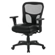 ProGrid High Back Manager Office Chair with Black Leather and Mesh Seat