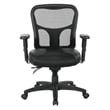 ProGrid High Back Manager Office Chair with Black Leather and Mesh Seat