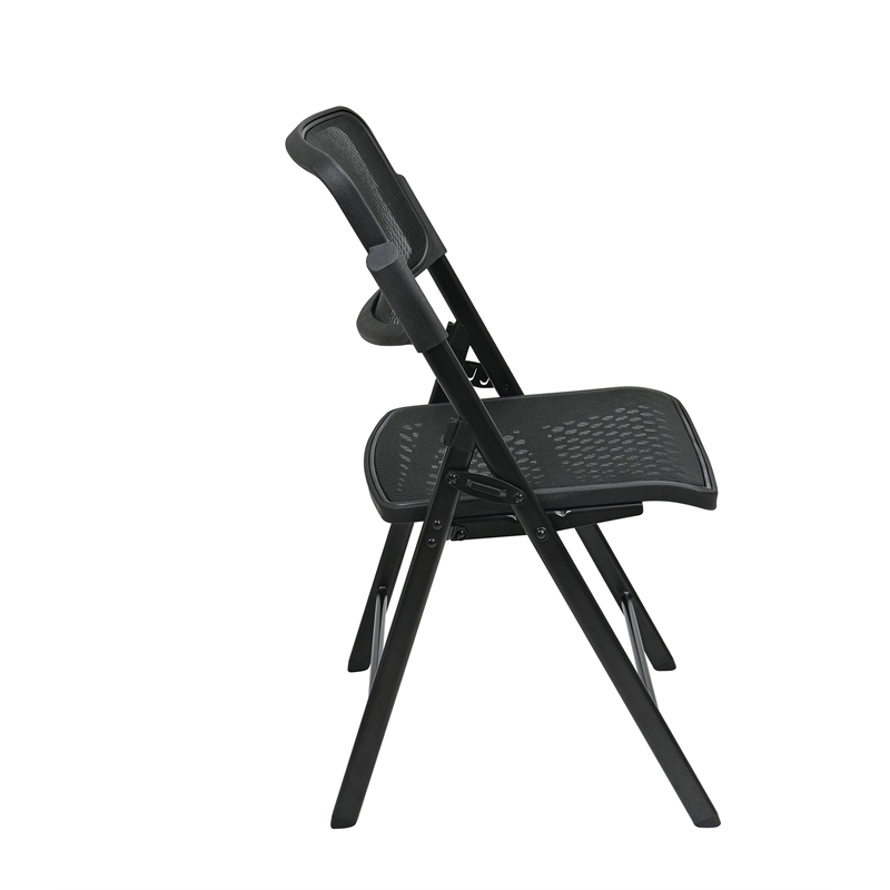 Deluxe Folding Chair With Black ProGrid Mesh Fabric Seat and Back