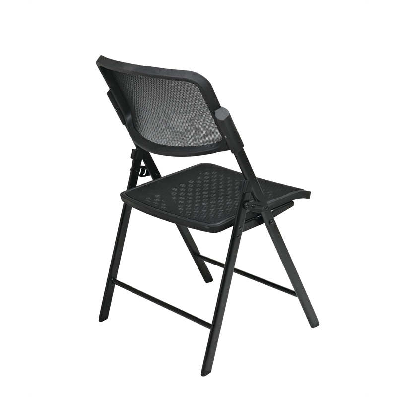 Deluxe Folding Chair With Black ProGrid Mesh Fabric Seat and Back