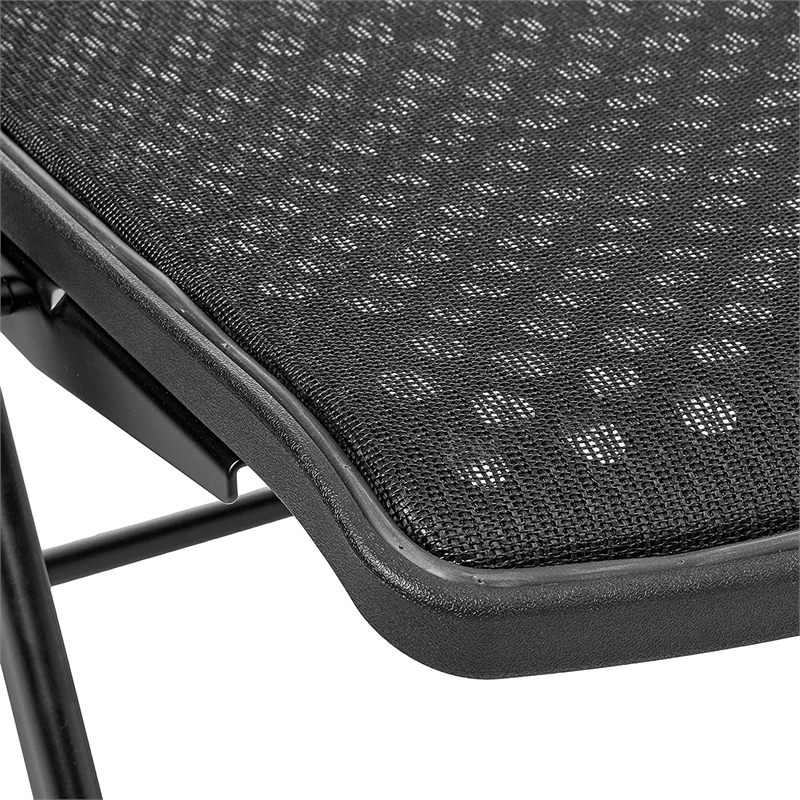 Deluxe Folding Chair With Black ProGrid Mesh Fabric Seat and Back