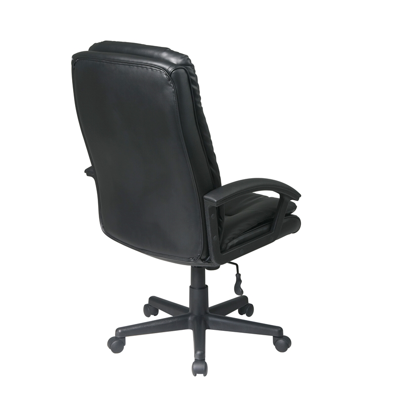 Deluxe High Back Executive Black Bonded Leather Chair | Cymax Business
