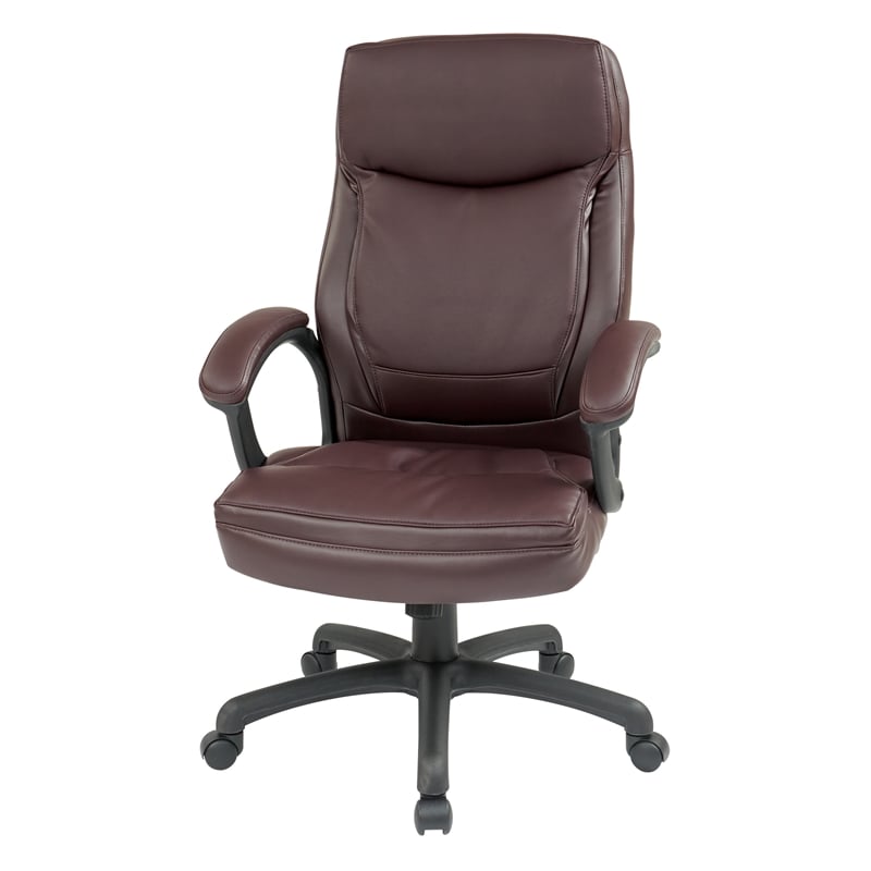 Executive High Back Burgundy Red Bonded Leather Office Chair