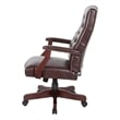 Jamestown Oxblood Red Vinyl Traditional Executive Chair with Padded Arms