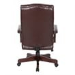 Jamestown Oxblood Red Vinyl Traditional Executive Chair with Padded Arms