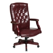Jamestown Oxblood Red Vinyl Traditional Executive Chair with Padded Arms