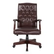 Jamestown Oxblood Red Vinyl Traditional Executive Chair with Padded Arms