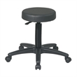 Pneumatic Black Drafting Backless Vinyl Stool with Dual Wheel Casters