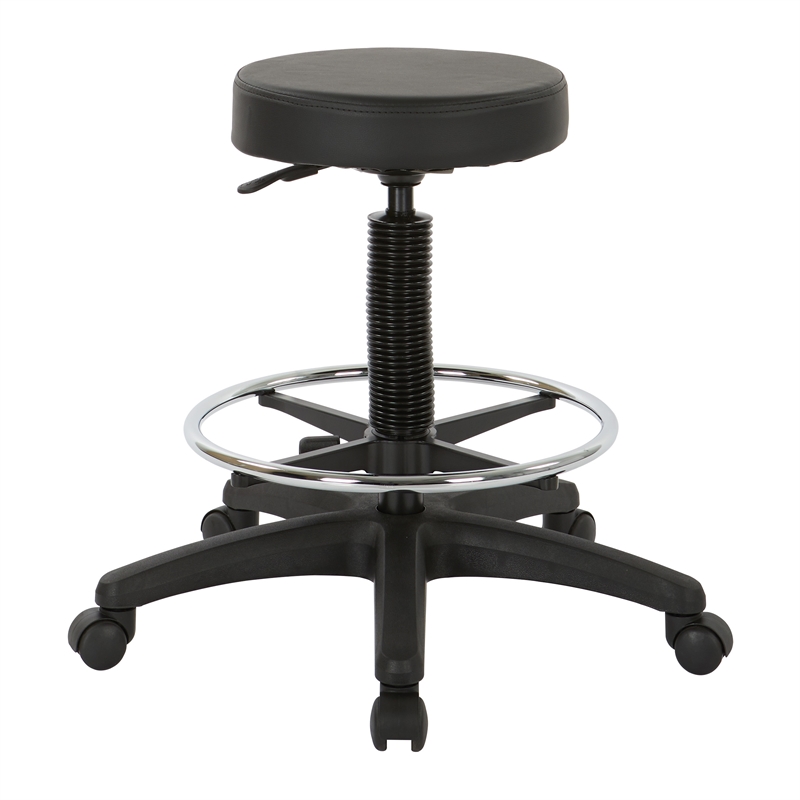 Pneumatic Black Drafting Chair Backless Stool with Vinyl Seat