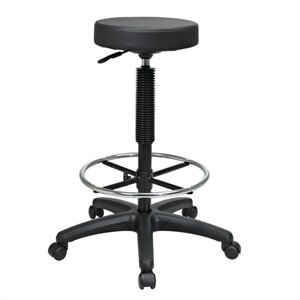 pneumatic black drafting chair backless stool with vinyl seat