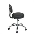 Black Pneumatic Drafting Chair with Stool and Back with Vinyl Seat
