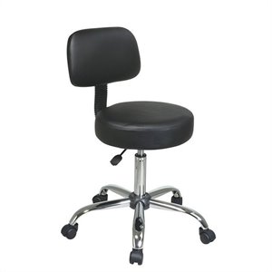 black pneumatic drafting chair with stool and back with vinyl seat