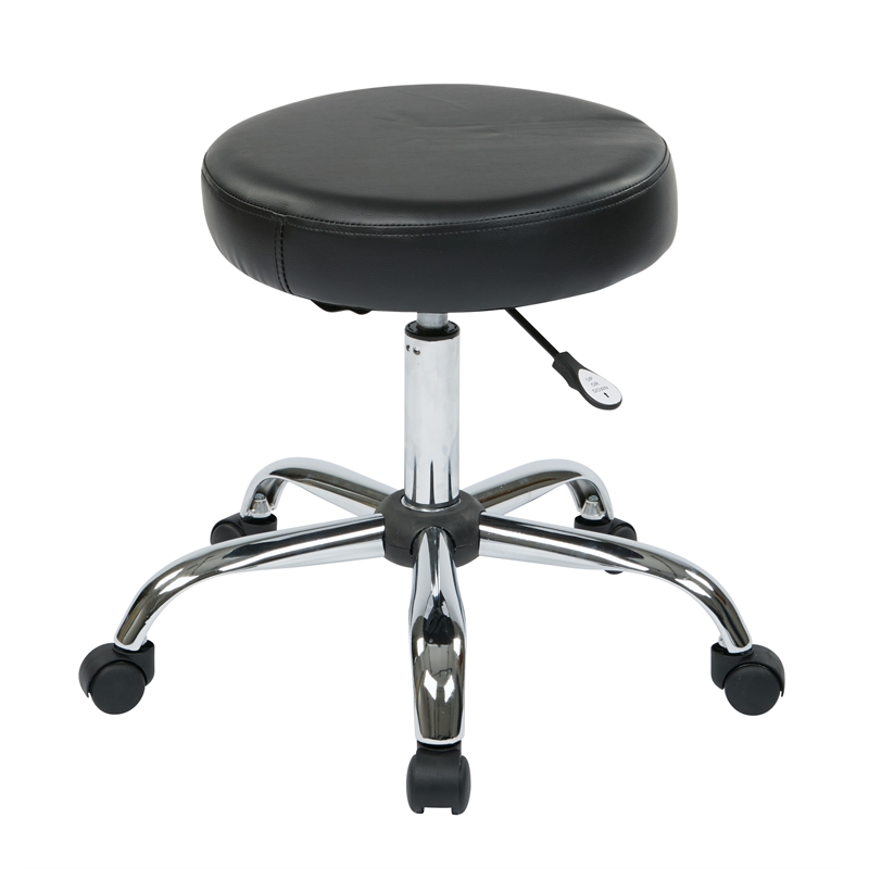 Pneumatic Drafting Chair Backless Stool with Black Vinyl Seat