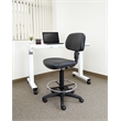 Sculptured Black Seat and Back Vinyl Drafting Chair