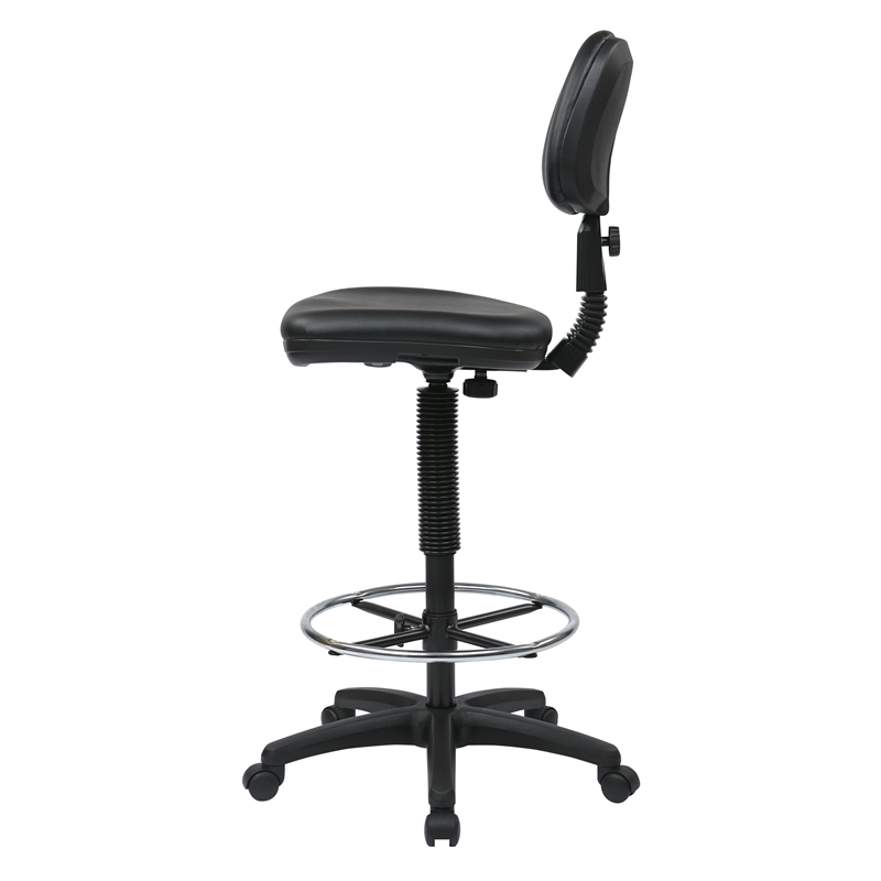 Sculptured Black Seat and Back Vinyl Drafting Chair