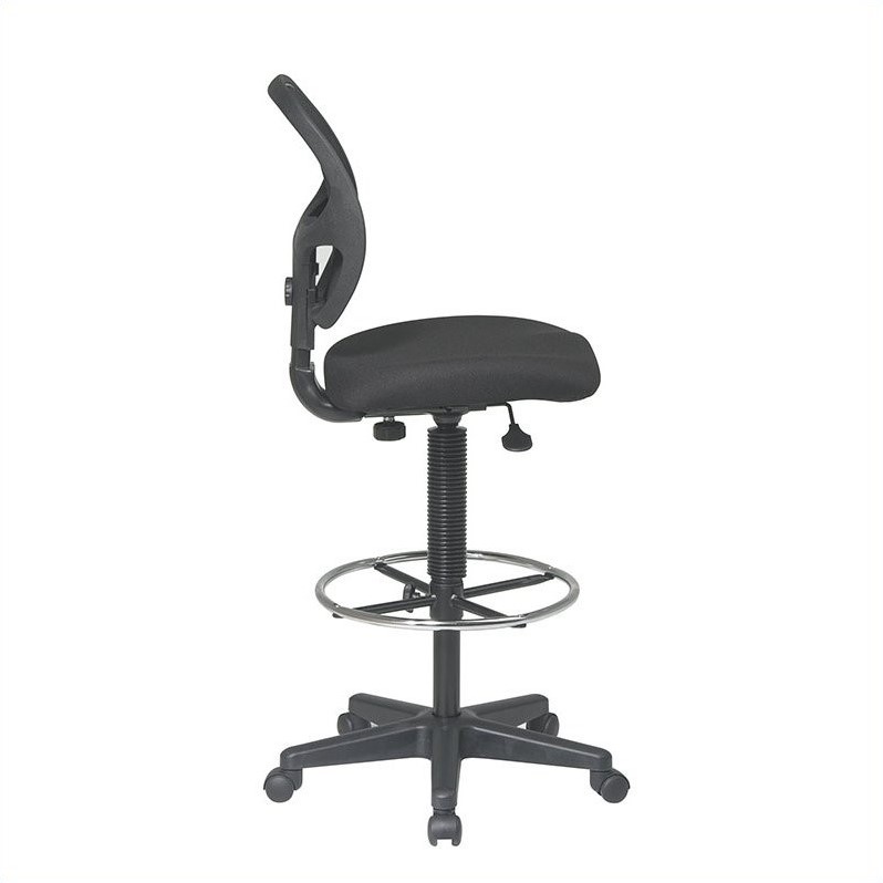 Deluxe Black Mesh Back Drafting Chair with Mesh Seat