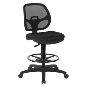 Deluxe Black Mesh Back Drafting Chair with Mesh Seat
