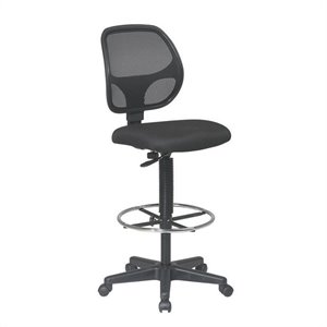 deluxe black mesh back drafting chair with mesh seat