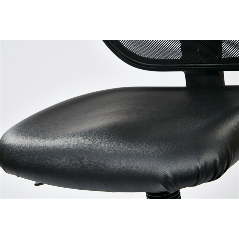 Deluxe Mesh Black Back Drafting Chair with Vinyl Seat
