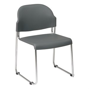 office star stacking chair with gray plastic seat and back (set of 30)
