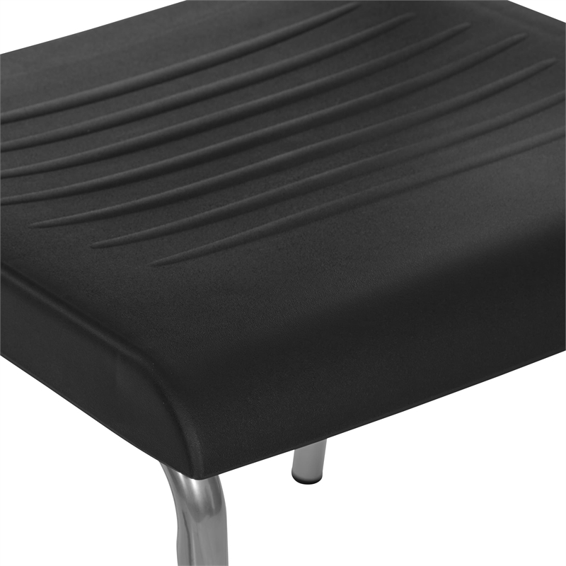 Straight Leg Stacking Plastic Chair in Black Set of 2