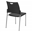 Black Straight Leg Stack Chair with Plastic Seat and Back  4 Pack