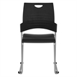 Straight Leg Plastic Stacking Chair in Black Set of 2 pack