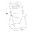 Folding Chair with Black Plastic Seat and Back and Black Frame. (4 Pack)