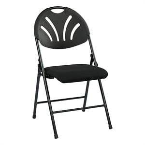 Set of 4 Plastic Folding Chair in Black by Office Star Products