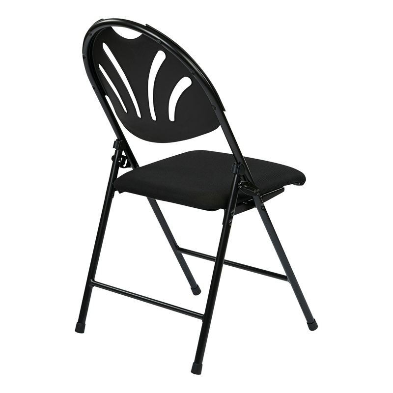 Set of 4 Plastic Folding Chair in Black by Office Star Products