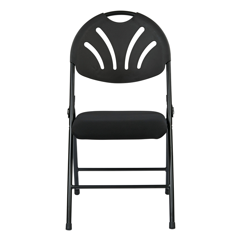 Set of 4 Plastic Folding Chair in Black by Office Star Products