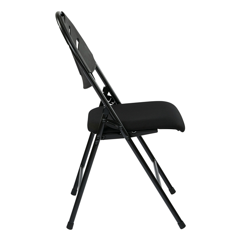 Set of 4 Plastic Folding Chair in Black by Office Star Products