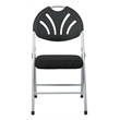 Set of 4 Plastic Folding Chair in Black and Silver