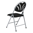 Set of 4 Plastic Folding Chair in Black and Silver