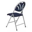 Set of 4 Plastic Folding Chair in Blue and Silver