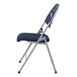 Set of 4 Plastic Folding Chair in Blue and Silver