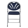 Set of 4 Plastic Folding Chair in Blue and Silver