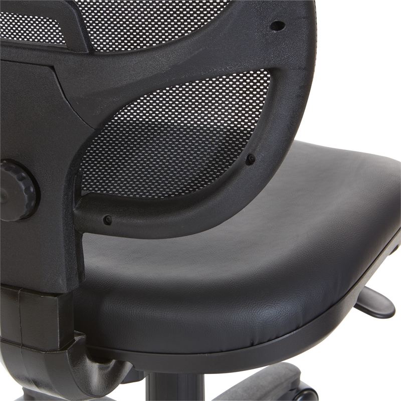 Mesh Screen Black Back Task Chair with Vinyl Seat