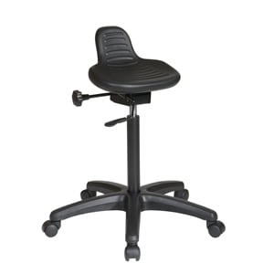 Black Saddle Seat Stool with Seat Angle Adjustment and Pneumatic Seat Height