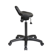 Black Saddle Seat Stool with Seat Angle Adjustment and Pneumatic Seat Height