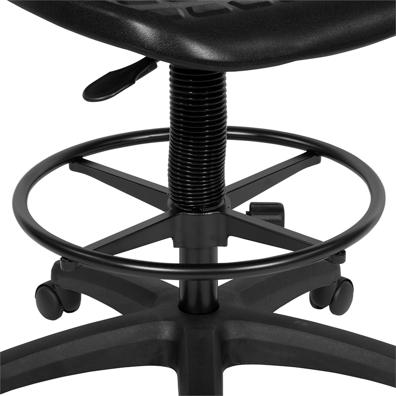 Black  Plastic Urethane Standard Drafting Chair with Adjustable Footrest