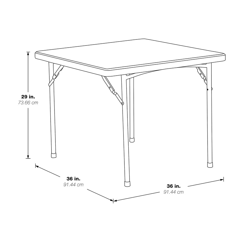Light Gray 36 inch Multi-Purpose Folding Square Resin Table by Office Star