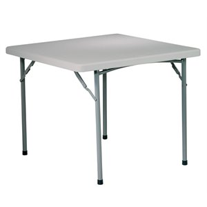 light gray 36 inch multi-purpose folding square resin table by office star