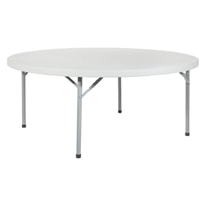 Office Star Light Gray 71&quot Round Resin Multi Purpose Table